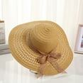 thumbnail image 1 of SikaFu Summer Bow, Sun Hat Female Seaside Beach Holiday Hat Outdoor Large Eaves Large Eaves Sun Hat Sweet Straw Hat, 1 of 9