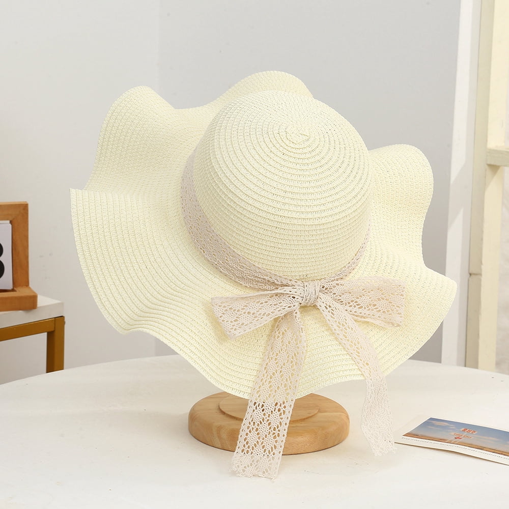 Bow Sun SikaFu Summer Bow, Sun Hat Female Seaside Beach Holiday Hat Outdoor ...