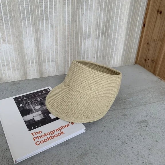 SikaFu Summer Cap Empty Top Suncap Foldable Portable Roll Up Beach Hat Wide Brim Women Sun Hats Fashion Casual Straw Caps Visors