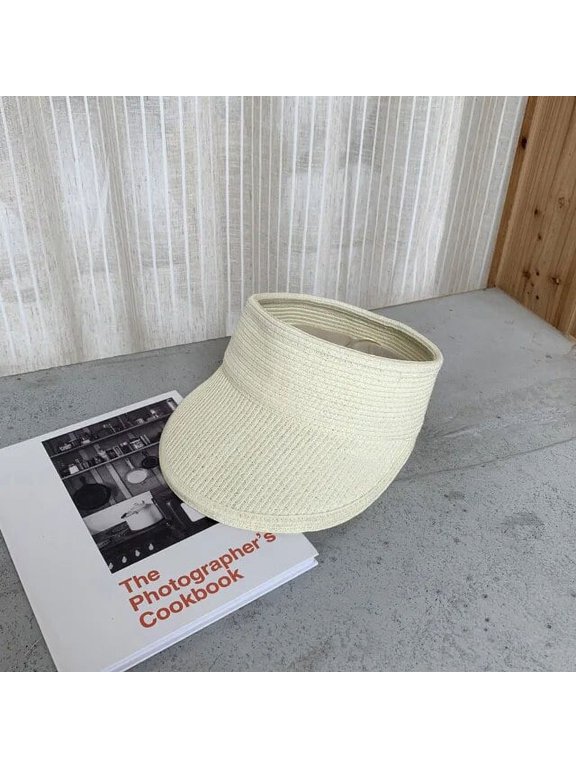 Summer Cap Empty Top Suncap Foldable Portable Roll Up Beach Hat Wide Brim Women Sun Hats Fashion Casual Straw Caps Visors