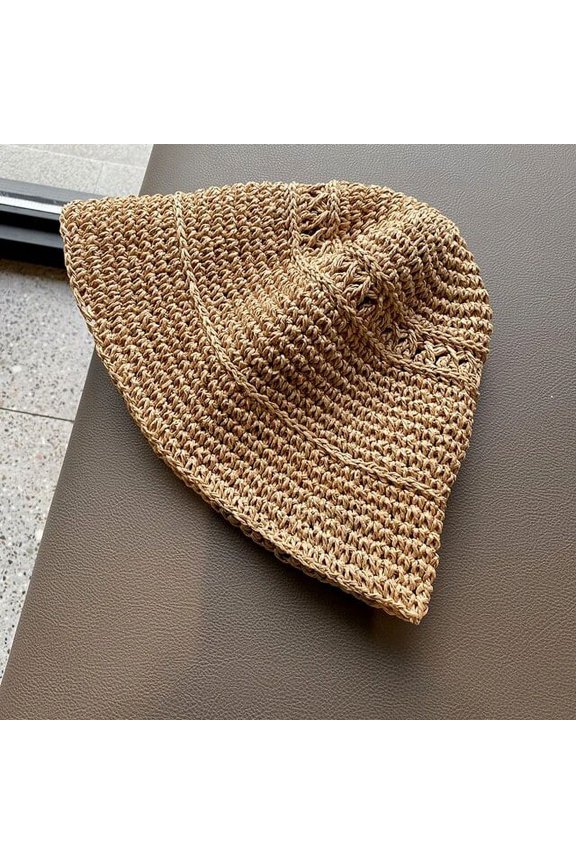Summer Fashion Straw Fisherman Hat Casual Bell-shaped Hats Women Crochet Outdoor Foldable Beach Cap Zomer Gorras