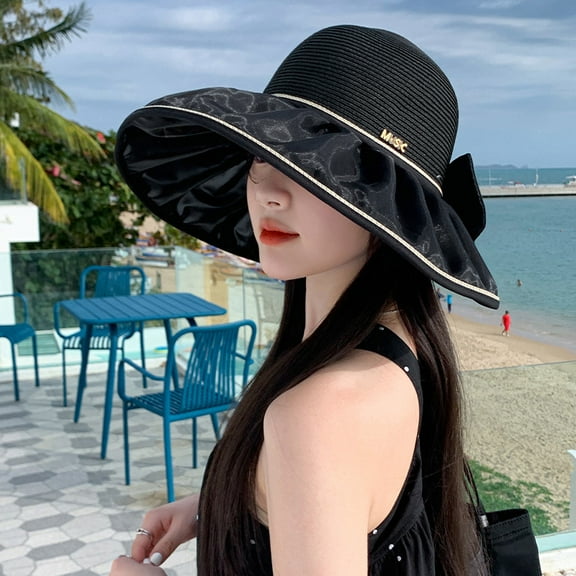 SikaFu Summer Fisherman Hat Female Hat Bowla For Outdoor Small Small Sunscreen Sham Beach Hat Casual Summer Sun Hat