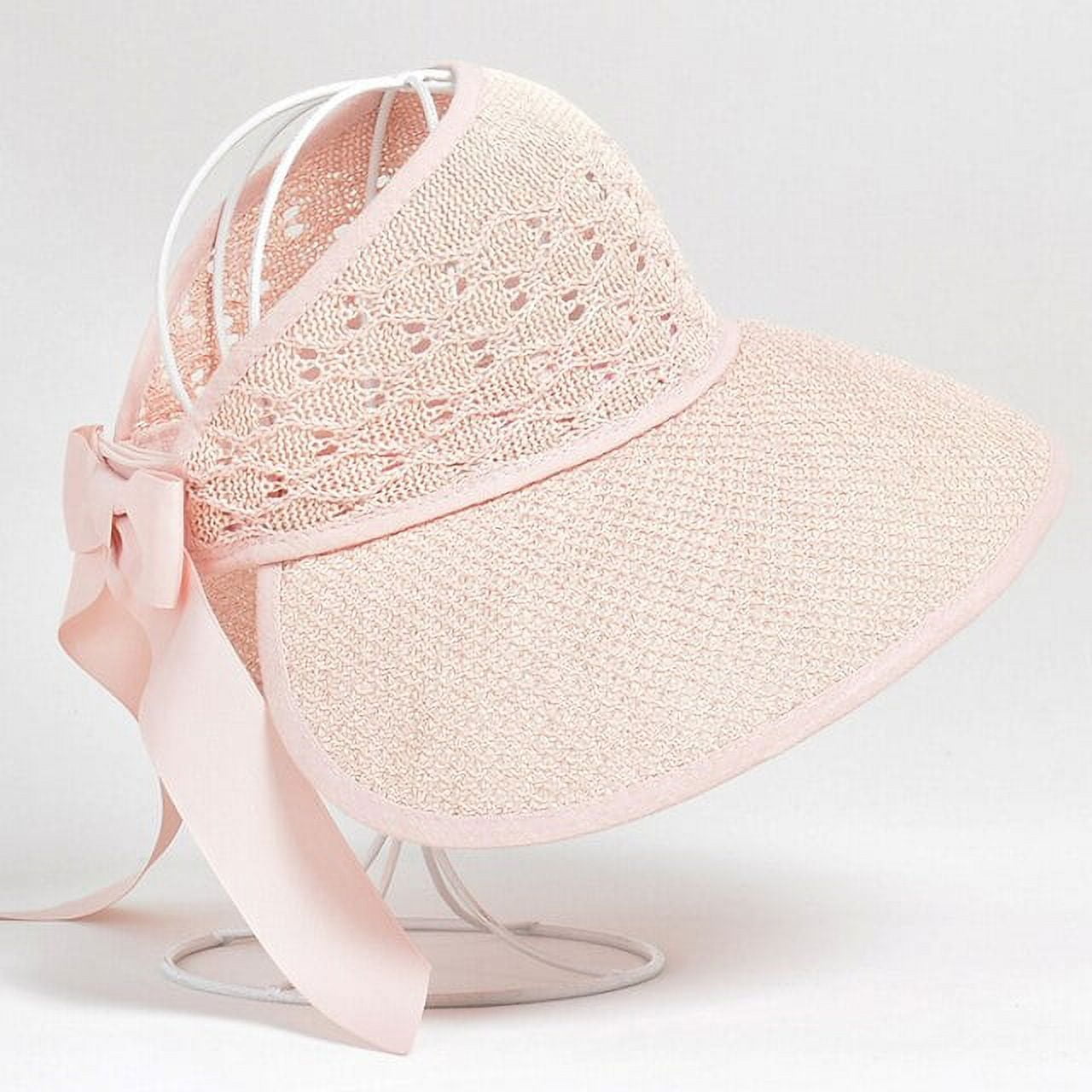 SikaFu Summer Hat Breathable Packable Sun Visor Cap Lady Ribbon Bow ...