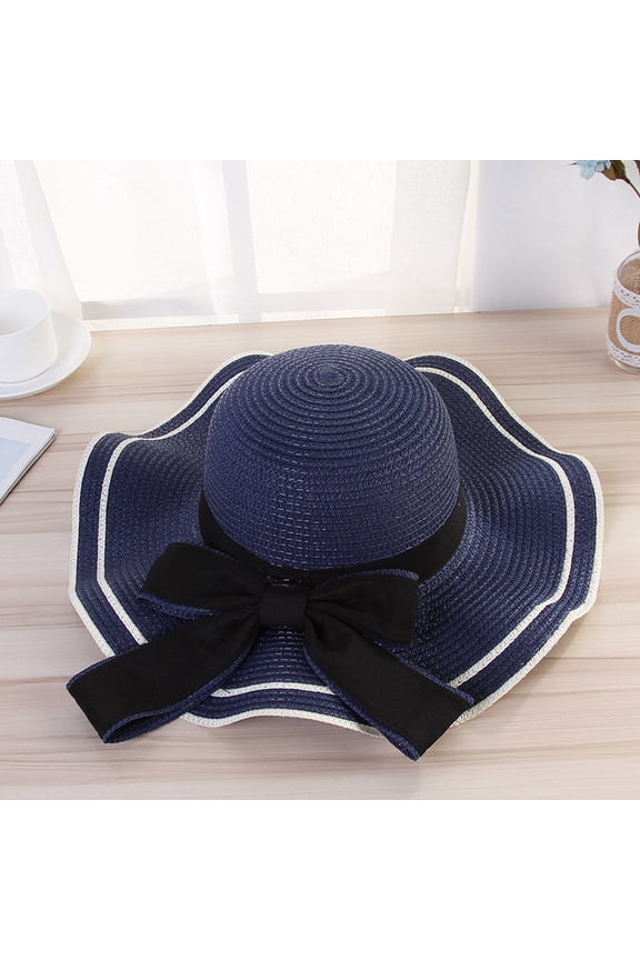 Summer Large -Edge Hat Wave Edge Bow, Straw Hat, Lady On The Beach, Shade, Big Coating Manufacturer