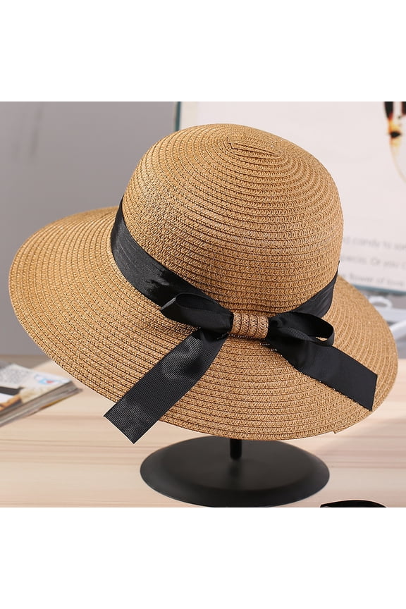 Summer New Beach Hats Small Hooded Fashion Ladies Bow Ribbon Ribbon Sun Hat Shaw Hats
