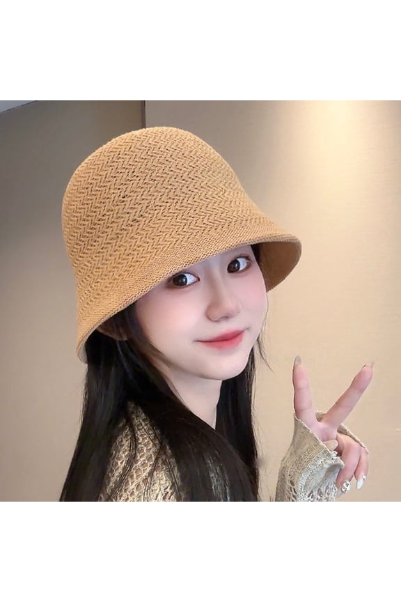 Summer Straw Hat Women's Light Sunshine Full Sunny Glog Simple And Permanent Barrel Hat Maozai Senior Fisherman Hat