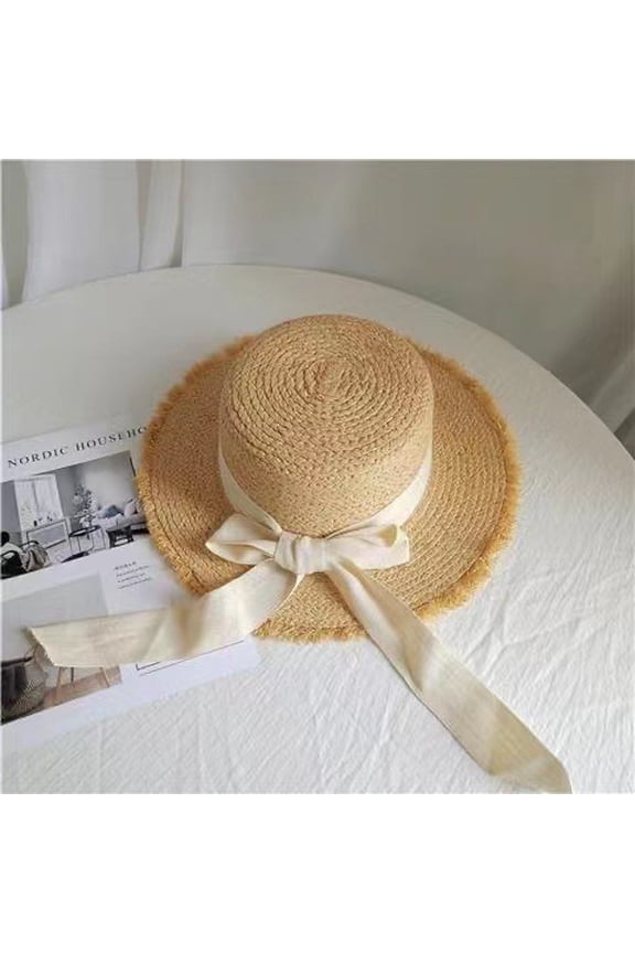 Summer Wind Hat Big Cave, Mao Bian Lafite Paifang Hat Female Beach Hat Out Of The Sea Resort Sunscreen Slipper