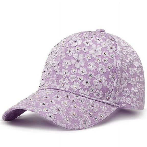 SikaFu Summer Women Rhinestone Baseball Cap Flower Embroidery Hats Female Snapback Designer Sun Hat Hip Hop Y2k Caps Gorras De Béisbol