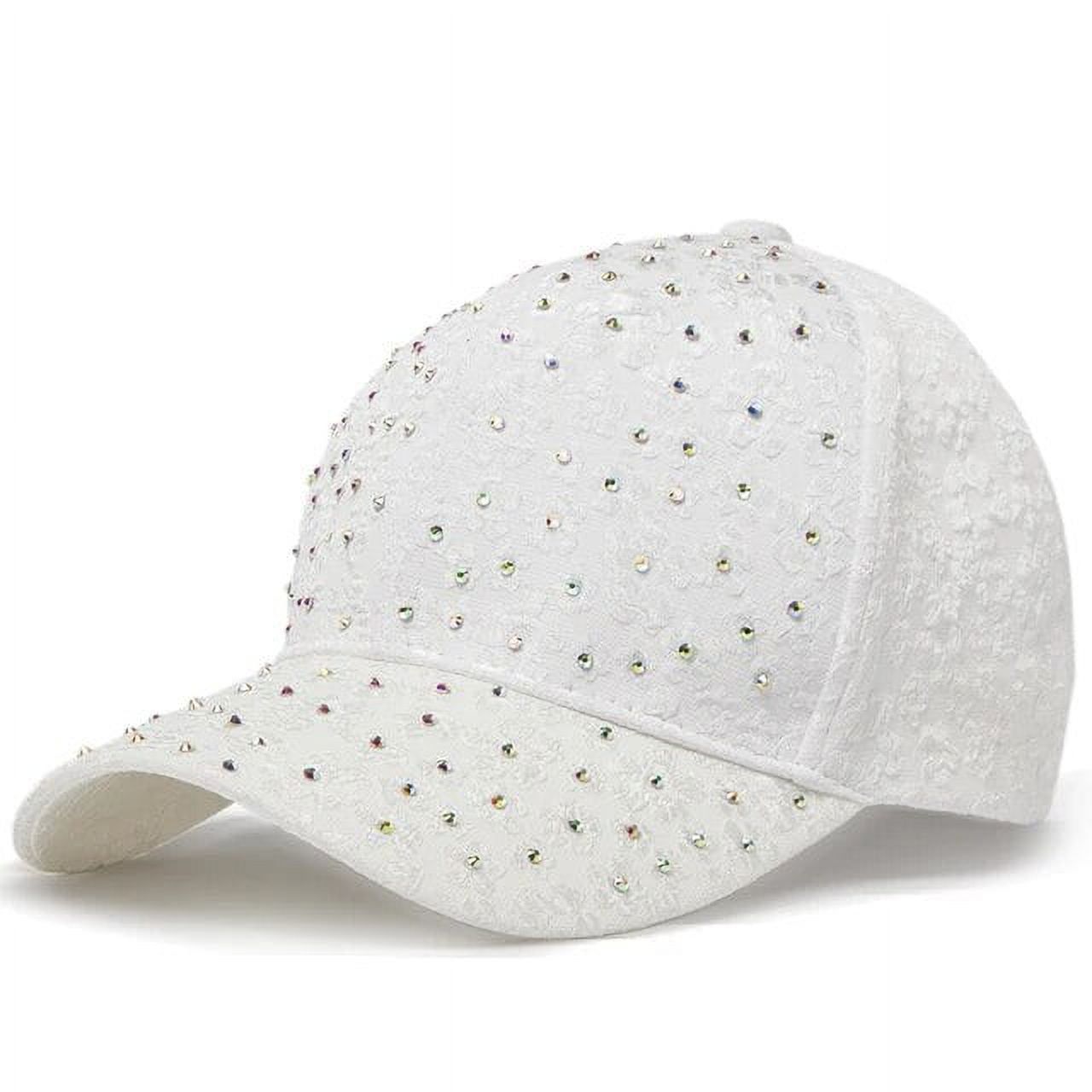 SikaFu Summer Women Rhinestone Baseball Cap Flower 