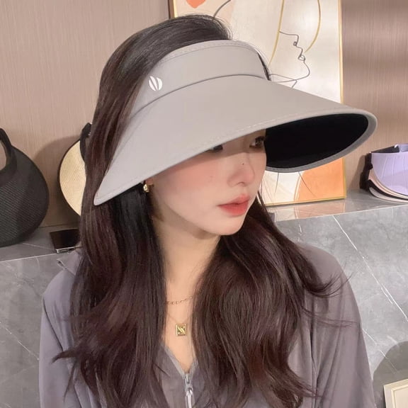 SikaFu Sunscreen Hat Female New Summer Big Eaves Covered Face Sun Hat Anti -Ultraviolet Empty -Top Cycling Face Face Sun Hat