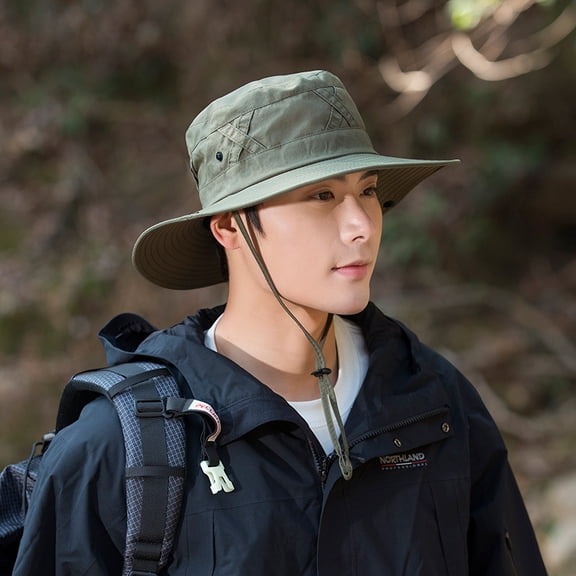 SikaFu Sunscreen Hat With Large Brim, Cowboy Fisherman Hat For Women, Spring And Summer UV Protection, Sunshade Hat For Face Covering, Camping And Mountaineering Hat For Men