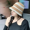 thumbnail image 1 of SikaFu Sunshade Straw Hat For Children, Summer Grass Woven Hollow Breathable Basin Hat, Plain And Versatile, Showing Face, Small Face Covering Bucket Fisherman Hat, 1 of 8