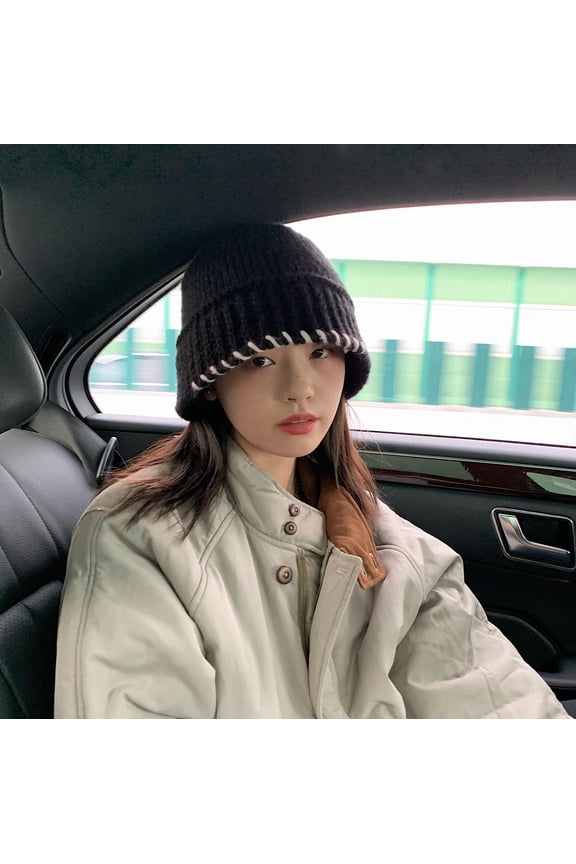 Super Western Korean Handmade Crochet Knitted Water Bucket Hat Children's Autumn And Winter Retro Versatile Warm Fisherman Hat