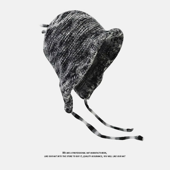 SikaFu Sweet And Warm Knitted Rainbow Hat For Women's New Autumn/Winter Ear Protection Cover Cap Lei Feng Hat Trend