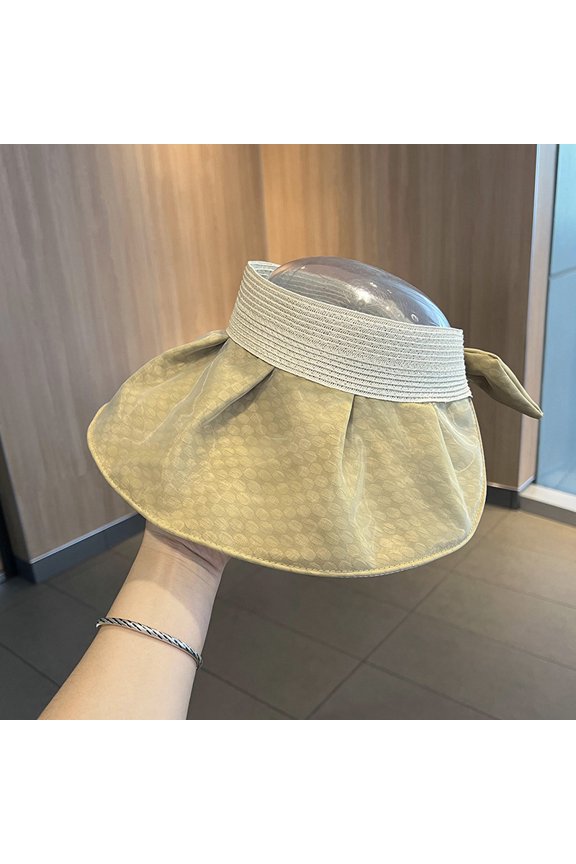 Switching Grass Editing Sunscreen Hats Female Summer Outdoor Anti -Ultraviolet Sun Hat Fashion Big Eaves European Roots Empty Top Hat