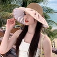 thumbnail image 1 of SikaFu The New Anti -Ultraviolet Ou Genfish Fisherman Hat Girl Summer Outdoor Bow Sunscreen Sunscreen Hat Beach Hat, 1 of 9