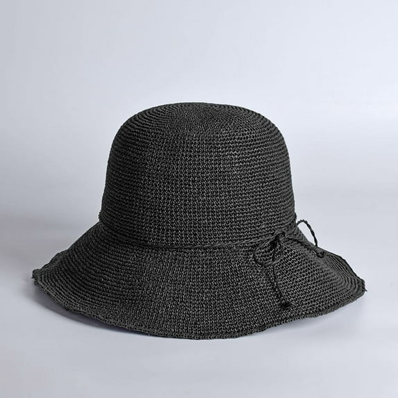 SikaFu Tsixirafi Straw Hat Female Summer And Version Variety Of Resorting Hats Straw Hat Handmade Fisherman Pot Hat Holding Girl