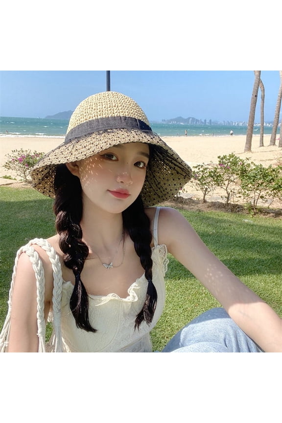 Versatile Japanese Polka Dot Mesh Sunshade Hat For Women, Sun Protection, Summer Thin Beach Straw Hat, Lace Korean Version, Trendy Japanese Style