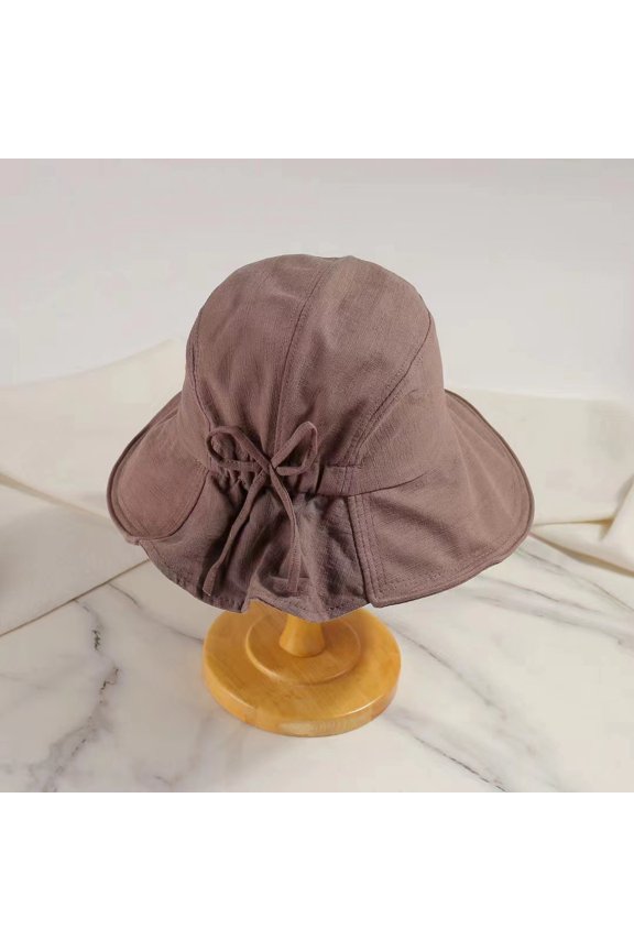Version Bow Fisherman Hat For Women In Spring And Summer, Sun Visor Hat For Small Face, Large Brim Sun Protection Hat