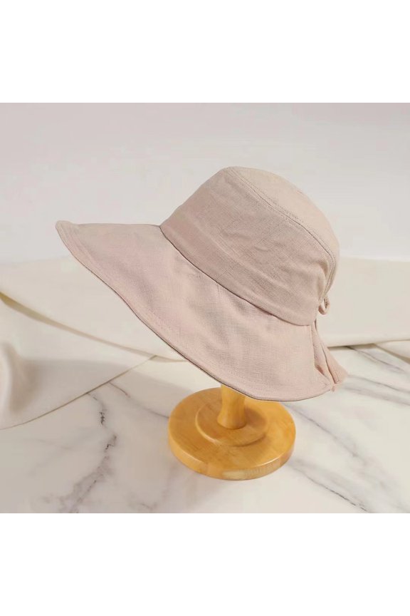 Version Bow Fisherman Hat For Women In Spring And Summer, Sun Visor Hat For Small Face, Large Brim Sun Protection Hat