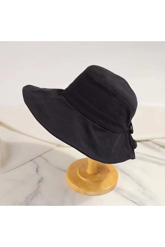 Version Bow Fisherman Hat For Women In Spring And Summer, Sun Visor Hat For Small Face, Large Brim Sun Protection Hat