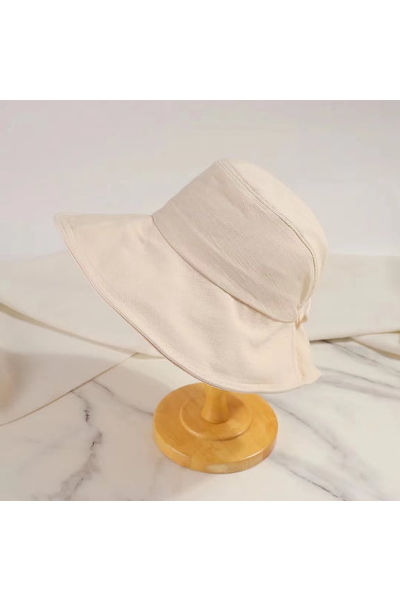 Version Bow Fisherman Hat For Women In Spring And Summer, Sun Visor Hat For Small Face, Large Brim Sun Protection Hat