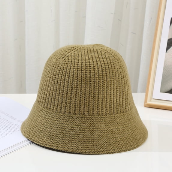 SikaFu Version Of Autumn And Winter Face Facial Fisherman Hat Female New Simple Fashion Bucket Hat Knitting Caps