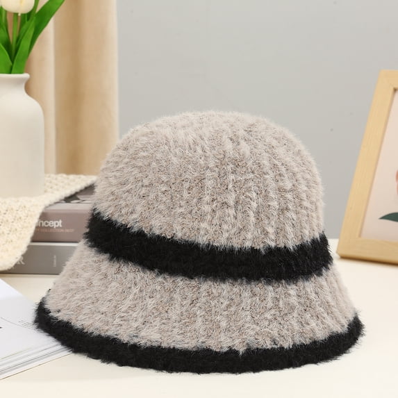 SikaFu Version Of Fashion Color Matching Wool Hat Female High -Level Sensor Woven Cap