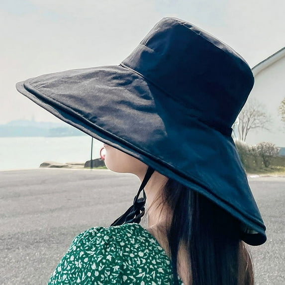 SikaFu Version Of Summer Shading Hat Outdoor Large Eaves, Harsh, Seaside Vacation Show Face Face Fisherman Hat Sun Hat