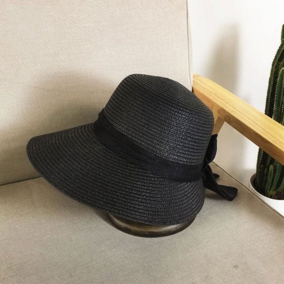 SikaFu Version Of The Spring And Summer Ladies Sunbats, Split Bows, Wide -Eave Fisherman Hat Temperament Out Of The Beach Basin Hat