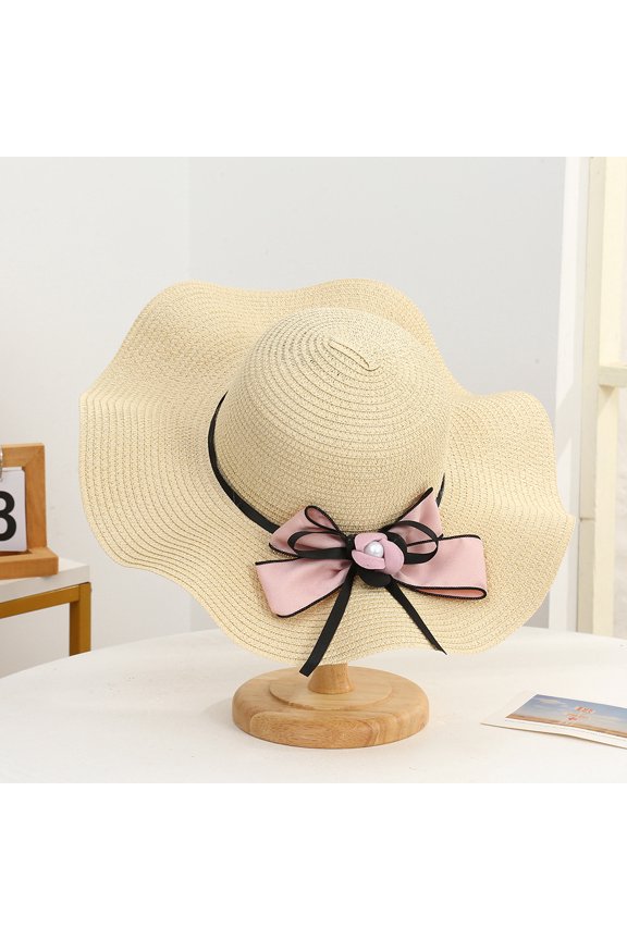 Version Of The Weaving Straw Hat Big Hat, The Brim Of The Dome Of The Dome, Outdoor Seaside Beach Hat Female Sun Hat
