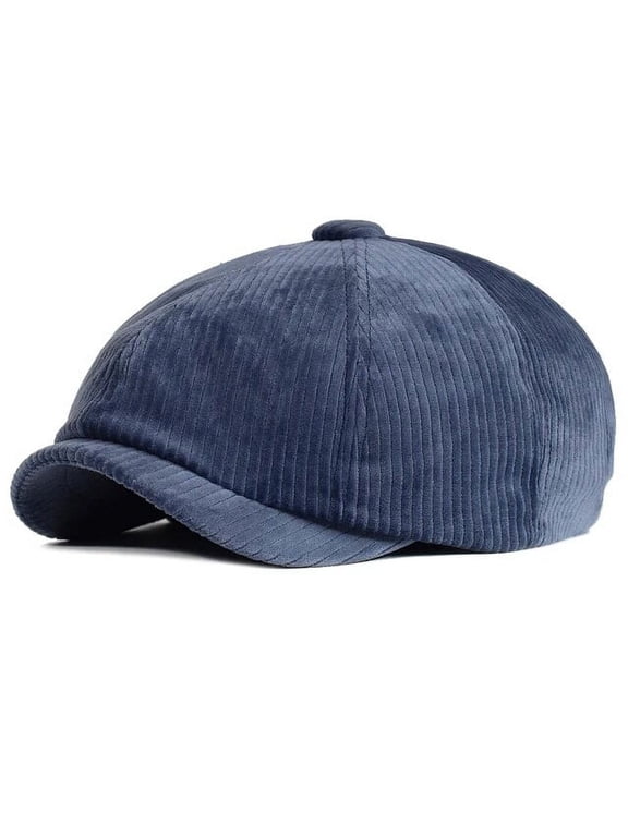 Vintage Men Beret Newsboy Hats Classic Western Newsboy Caps Cotton Blend Beret Hat Flat Brim Adjustable Men Spring Berets Cap