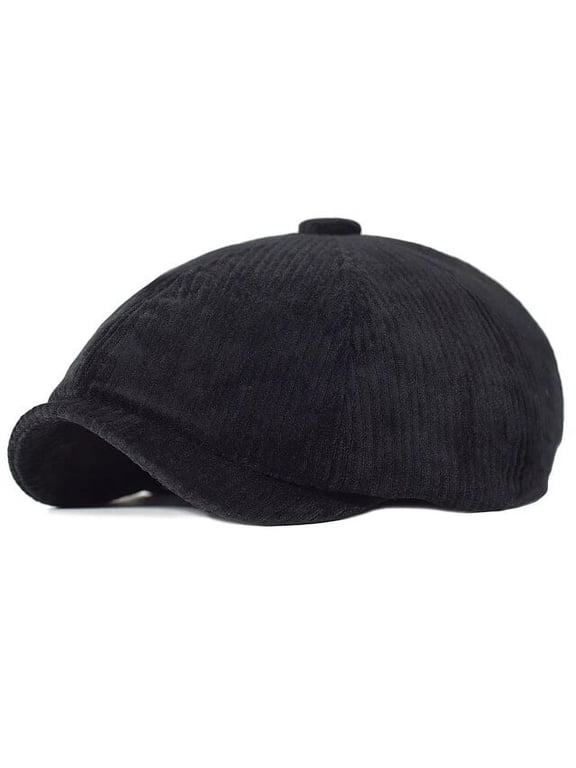 Vintage Men Beret Newsboy Hats Classic Western Newsboy Caps Cotton Blend Beret Hat Flat Brim Adjustable Men Spring Berets Cap