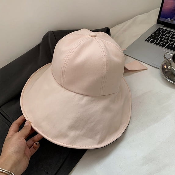 SikaFu Vinyl Bow, Sun Gats, Female Summer New UV Sunscreen Hats Big Hat, Brim, Sun Hat