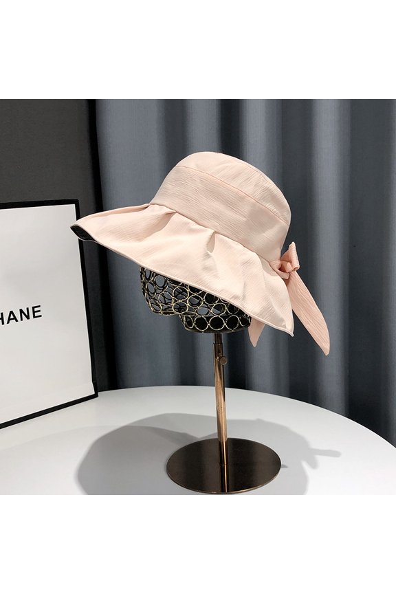 Vinyl Sunscreen Hat Female Summer Shading Cap Anti -Ultraviolet Covers Face, Sun Hat Can Fold The Bow Fisherman Hat