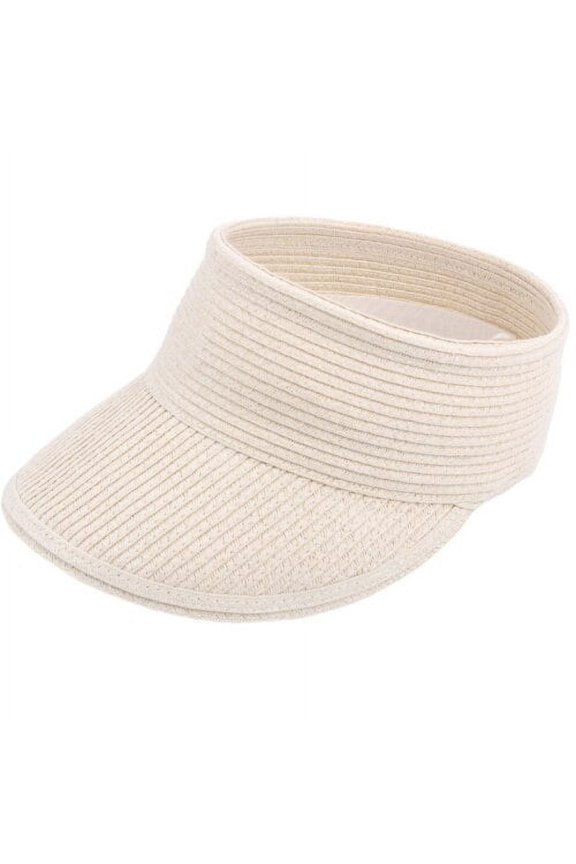 Visor Cap Korea Style Spring Summer Caps for Women Solid Straw Hat Wide Brim Beach Sun Hat Ladies Packable Sun Visor Hat