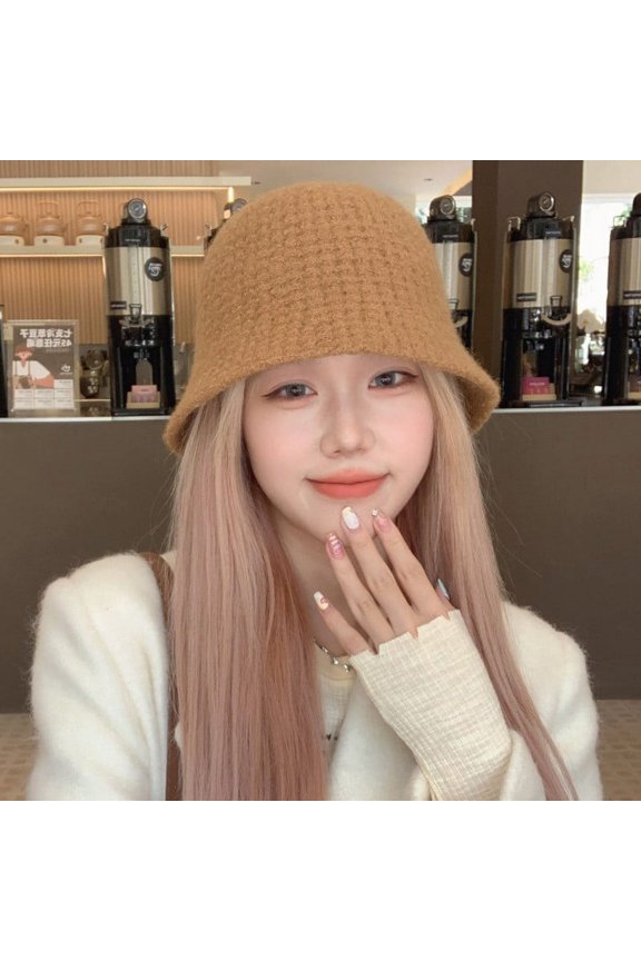 Walv Ge Wool Fisherman Hat Girl Autumn And Winter Korean Version Of Suyan Wild Fashion Thickened Warming Bucket Pot Women