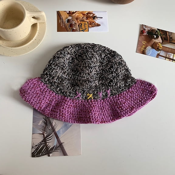 SikaFu Warm And Cold Hat, Versatile Woolen Hat, Winter Big Head Circumference, Female Face, Small Colorful Striped Fisherman Hat, Small Flower Pile Hat