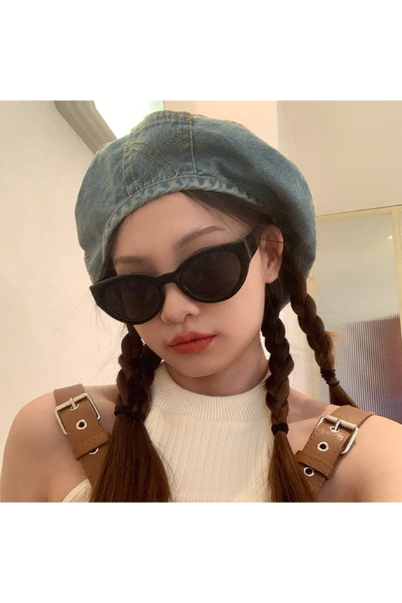 Washed Denim Beret For Women, Summer , Retro Appearance, Small Bud Painter Hat, Japanese Versatile Big Headband Hat