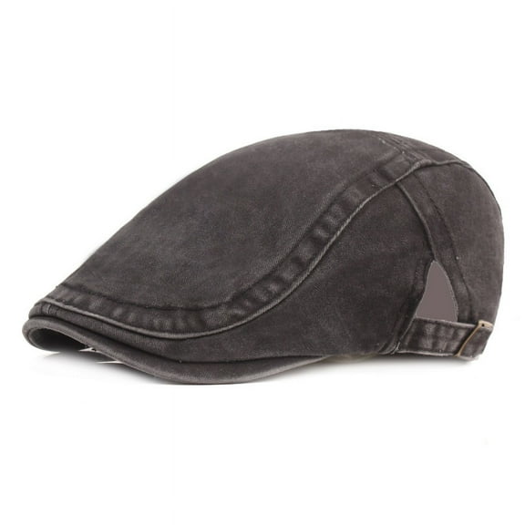 SikaFu Washing Denim Luck Hats Men In Autumn And Winter Warming Forward Hat Middle -Aged Elderly Casual Beret Personal Female Hat Tide