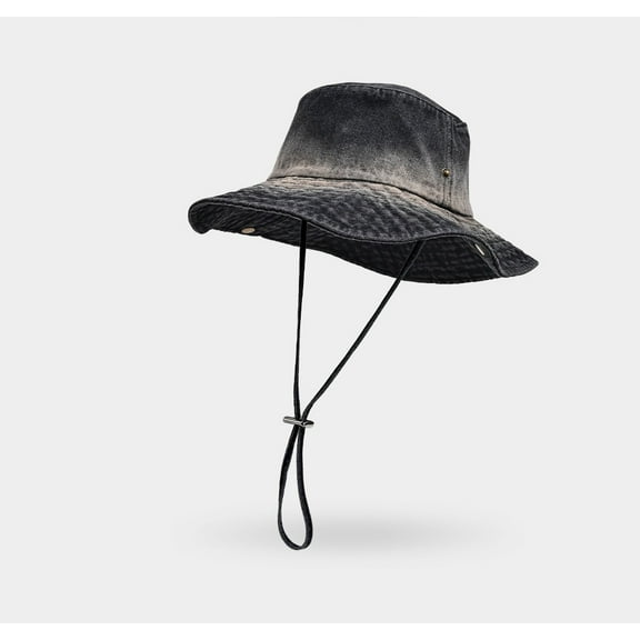 SikaFu Washing Western Denim Hat Girl In Summer Climbing Mountain Climbing Hoods Sun Hat Men's Sunscreen, Old Retro Fisherman Hat