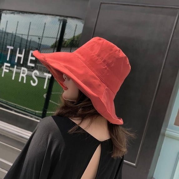 SikaFu Wild Beach Sun Hat Sunscreen UV Defense UV Outdoor Large Eaves Fisherman Hat Pot Women's Tide Summer