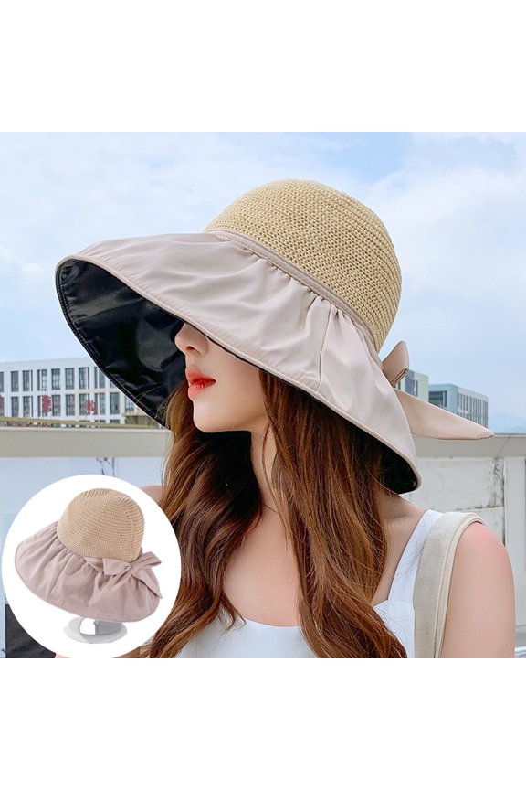 Wild Summer Version Of The Ladies Vinyl Sun Hat, Big Brim, Cover Face, Fashion Grass, Sunscreen Fisherman Hat
