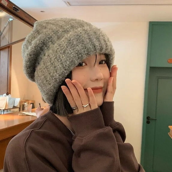 SikaFu Winter Beanies Has For Women Men Boys Girls Crochet Skullies Hat Solid Color Unisex Autumn Warm Knitted Beanies Caps Accessories