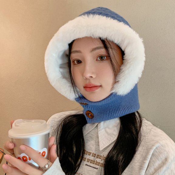 SikaFu Winter Hat Plus Velvet Warm Hat Female Cycling Windproof And Ear Protective Ear Protective Neck Hat Cap