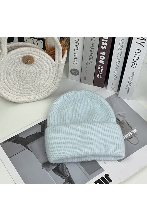 Winter Hat Version Of Rabbit Wool Hood Hat Female Angola Rabbit Hairy Hat Versatile Warm Needle Woven Hat