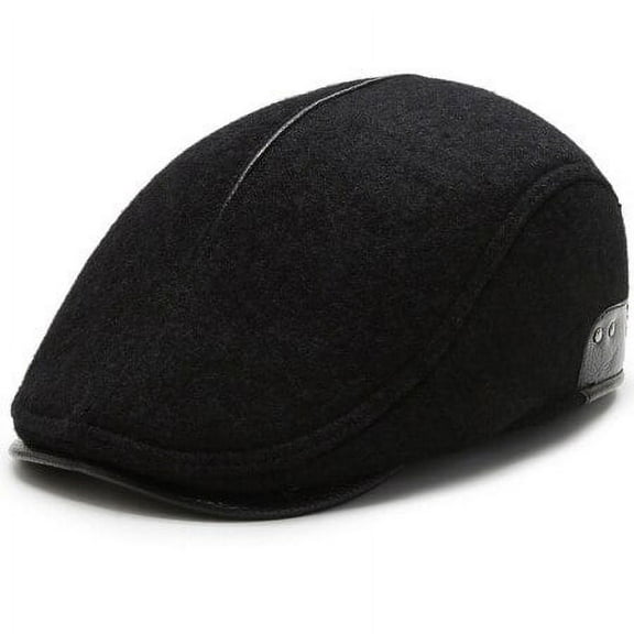 SikaFu Winter Hats for Men Thick Warm Earflap Caps Men Thick Warm Wool Beret Cap Male Dad Hats with Earflap Men Berets Artist Painter Hat