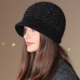 thumbnail image 1 of SikaFu Winter Plus Velvet Warming Ear Cap Female New Fashion Solid Color Wool Knitted Hat Mother Model Warm Hat Existing Goods, 1 of 9
