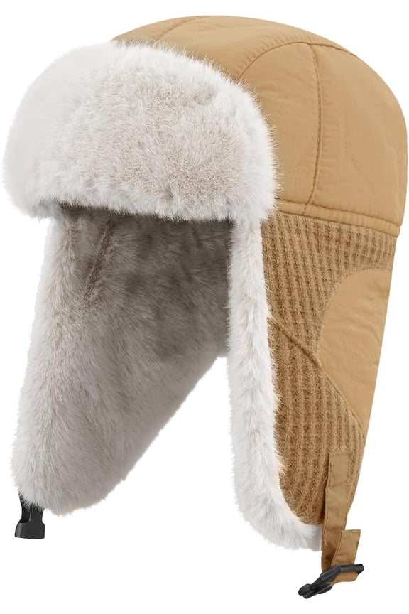 Winter Trapper Ski Hat for Men Trooper Russian Warm Hat Outdoor Skiing Ushanka Hat Snow Eskimo Hat with Ear Flaps