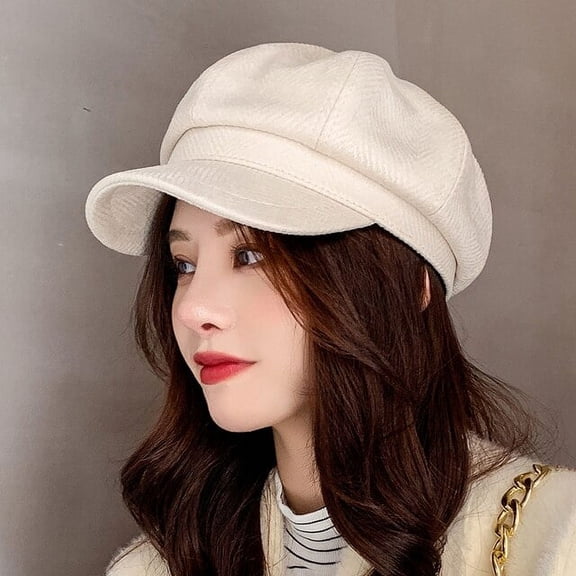SikaFu Women Berets Fashion Striped Octagonal Newsboy Cap Vintage Artist Painter Beret Hat Female Autumn Winter Hat Beret Cap